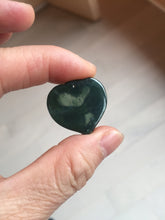 Load image into Gallery viewer, 100% Natural type A dark green/blue/black heart pinky promise(执子之手,与子偕老) Guatemala jadeite Jade pendant AX143