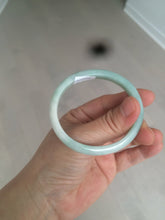 Load image into Gallery viewer, 49mm certified 100% natural Type A light green/white oval jadeite jade bangle BG27-5447