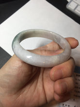 Load image into Gallery viewer, 56.9mm Certified Type A 100% Natural dark green/white/purple Jadeite Jade bangle BL82-4053