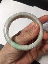 Load image into Gallery viewer, 56.5mm 100% natural type A sunny green/white/purple jadeite jade bangle BM49-8039