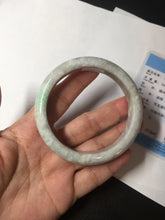 Load image into Gallery viewer, 56.5mm 100% natural type A sunny green/white/purple jadeite jade bangle BM49-8039