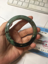 Load image into Gallery viewer, 58.7mm Certified 100% natural Type A dark green/sunny green/black/red/brown jadeite bangle PD81-9784