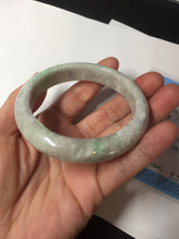Load image into Gallery viewer, 56.5mm 100% natural type A sunny green/white/purple jadeite jade bangle BM49-8039