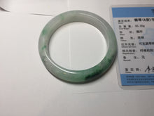 Load image into Gallery viewer, 56.1mm certified 100% natural  icy watery light white/sunny green jadeite jade bangle BN71-3879