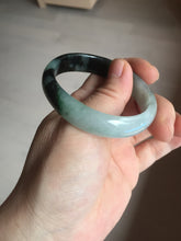 Load image into Gallery viewer, 47mm Certified Type A 100% Natural dark green Jadeite Jade oval bangle AH93-4483