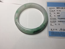 Load image into Gallery viewer, 56.1mm certified 100% natural  icy watery light white/sunny green jadeite jade bangle BN71-3879