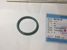 Load image into Gallery viewer, 51.5mm Certified Type A 100% Natural dark green/blue/gray Guatemala slim round cut oval Jadeite bangle BP190-2467