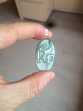 Load image into Gallery viewer, 100% Natural type A light green safe and sound pendant with the carved hieroglyph of "Buddha" jadeite Jade pendant group B99