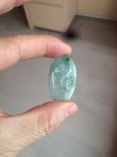 Load image into Gallery viewer, 100% Natural type A light green safe and sound pendant with the carved hieroglyph of "Buddha" jadeite Jade pendant group B99