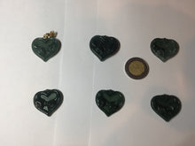 Load image into Gallery viewer, 100% Natural type A dark green/blue/black heart pinky promise(执子之手,与子偕老) Guatemala jadeite Jade pendant AX143