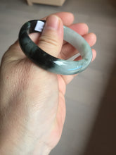 Load image into Gallery viewer, 47mm Certified Type A 100% Natural dark green Jadeite Jade oval bangle AH93-4483