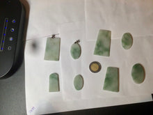 Load image into Gallery viewer, 100% Natural type A light green safe and sound pendant with the carved hieroglyph of "Buddha" jadeite Jade pendant group B99