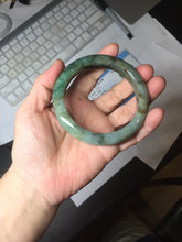Load image into Gallery viewer, 58.7mm Certified 100% natural Type A dark green/sunny green/black/red/brown jadeite bangle PD81-9784