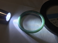 Load image into Gallery viewer, 51.5mm Certified Type A 100% Natural dark green/blue/gray Guatemala slim round cut oval Jadeite bangle BP190-2467