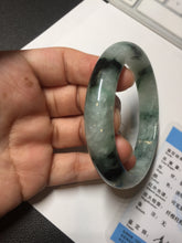 Load image into Gallery viewer, 56.5mm Certified Type A 100% Natural suny green dark green Jadeite Jade bangle BP33-8236