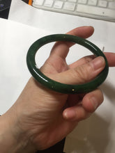 Load image into Gallery viewer, 62mm certified 100% Natural dark green/black round cut nephrite (碧玉) bangle HN17-9162