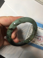 Load image into Gallery viewer, 58.7mm Certified 100% natural Type A dark green/sunny green/black/red/brown jadeite bangle PD81-9784