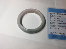 Load image into Gallery viewer, 52.8mm Certified Type A 100% Natural dark green/white/purple Jadeite Jade bangle BL83-4052