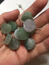 Load image into Gallery viewer, 100% Natural type A icy watery light green/purple/gary Jadeite Jade round cake  pendant group F151
