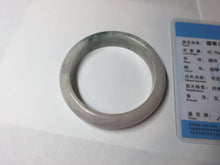 Load image into Gallery viewer, 52.8mm Certified Type A 100% Natural dark green/white/purple Jadeite Jade bangle BL83-4052