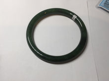 Load image into Gallery viewer, 62mm certified 100% Natural dark green/black round cut nephrite (碧玉) bangle HN17-9162