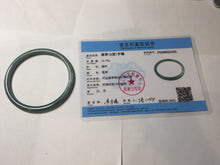 Load image into Gallery viewer, 59.3mm Certified Type A 100% Natural dark green/blue/gray Guatemala slim round cut Jadeite bangle BP191-2432