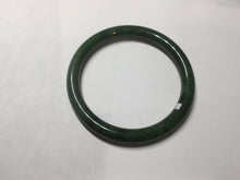 Load image into Gallery viewer, 62mm certified 100% Natural dark green/black round cut nephrite (碧玉) bangle HN17-9162