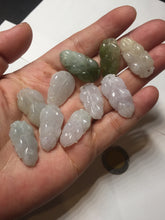 Load image into Gallery viewer, 100% natural type A icy watery white purple green jadeite jade  leaf pendant group F157