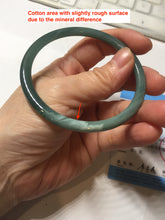 Load image into Gallery viewer, 59.3mm Certified Type A 100% Natural dark green/blue/gray Guatemala slim round cut Jadeite bangle BP191-2432