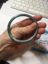 Load image into Gallery viewer, 59.3mm Certified Type A 100% Natural dark green/blue/gray Guatemala slim round cut Jadeite bangle BP191-2432