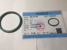 Load image into Gallery viewer, 59.3mm Certified Type A 100% Natural dark green/blue/gray Guatemala slim round cut Jadeite bangle BP192-2456