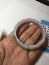Load image into Gallery viewer, 52.8mm Certified Type A 100% Natural dark green/white/purple Jadeite Jade bangle BL83-4052