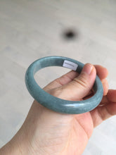 Load image into Gallery viewer, 59mm Certified Type A 100% Natural light blue/gray Guatemala Jadeite bangle Y134-6420