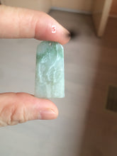 Load image into Gallery viewer, 100% Natural type A light green safe and sound pendant with the carved hieroglyph of "Buddha" jadeite Jade pendant group B99