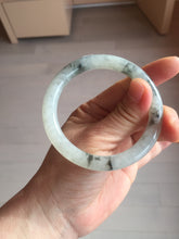 Load image into Gallery viewer, 54.7mm certified Type A 100% Natural icy watery light green with green floating flowers round cut Jadeite Jade bangle BK136-7343
