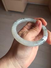 Load image into Gallery viewer, 54.7mm certified Type A 100% Natural icy watery light green with green floating flowers round cut Jadeite Jade bangle BK136-7343