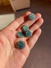 Load image into Gallery viewer, 100% Natural blue gray green  Guatemala jadeite Jade flower pendant group BH61