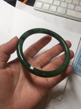 Load image into Gallery viewer, 62mm certified 100% Natural dark green/black round cut nephrite (碧玉) bangle HN20-9149