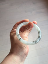 Load image into Gallery viewer, 54.7mm certified Type A 100% Natural icy watery light green with green floating flowers round cut Jadeite Jade bangle BK136-7343