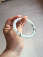 Load image into Gallery viewer, 54.7mm certified Type A 100% Natural icy watery light green with green floating flowers round cut Jadeite Jade bangle BK136-7343