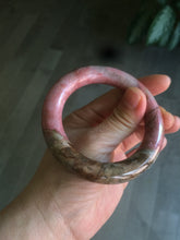 Load image into Gallery viewer, sold! Please don’t order. Thanks 53.4mm 100% natural chubby pink rose stone (Rhodonite) round cut bangle CB65