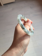 Load image into Gallery viewer, 54.7mm certified Type A 100% Natural icy watery light green with green floating flowers round cut Jadeite Jade bangle BK136-7343