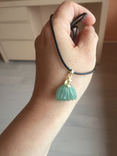 Load image into Gallery viewer, 5-18mm Type A 100% icy watery natural green blue purple white seashell/wing jadeite Jade Pendant necklace group AA68