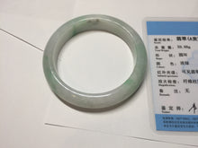 Load image into Gallery viewer, Shopify only. 55.7mm certified 100% natural icy watery light white/sunny green jadeite jade bangle BN73-9363