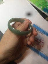 Load image into Gallery viewer, 51.6mm certified Type A 100% Natural oily dark green  thin style Jadeite jade bangle AM72-2823