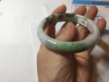 Load image into Gallery viewer, 60.2mm certificated Type A 100% Natural dark green/sunny green/white/purple Jadeite Jade bangle AA102-3268