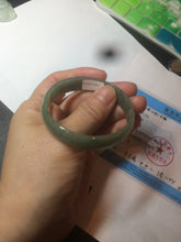 Load image into Gallery viewer, 51.6mm certified Type A 100% Natural oily dark green  thin style Jadeite jade bangle AM72-2823