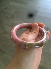 Load image into Gallery viewer, sold! Please don’t order. Thanks 53.4mm 100% natural chubby pink rose stone (Rhodonite) round cut bangle CB65