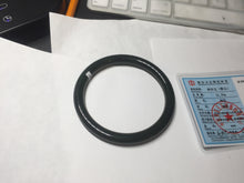 Load image into Gallery viewer, 62mm certified 100% Natural dark green/black round cut nephrite (碧玉) bangle HN21-9155