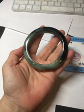 Load image into Gallery viewer, 57.8mm Certified 100% natural Type A dark green/black/red/brown jadeite bangle PD84-9793